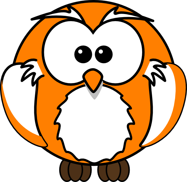 Orange Owl Svg Clip Arts 600 X 585 Px (600x585), Png Download