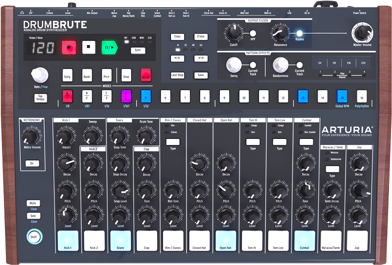 Drumbrute Is An All In One Analog Drum Machine Designed - Arturia Drumbrute Analog Drum Machine (1192x624), Png Download