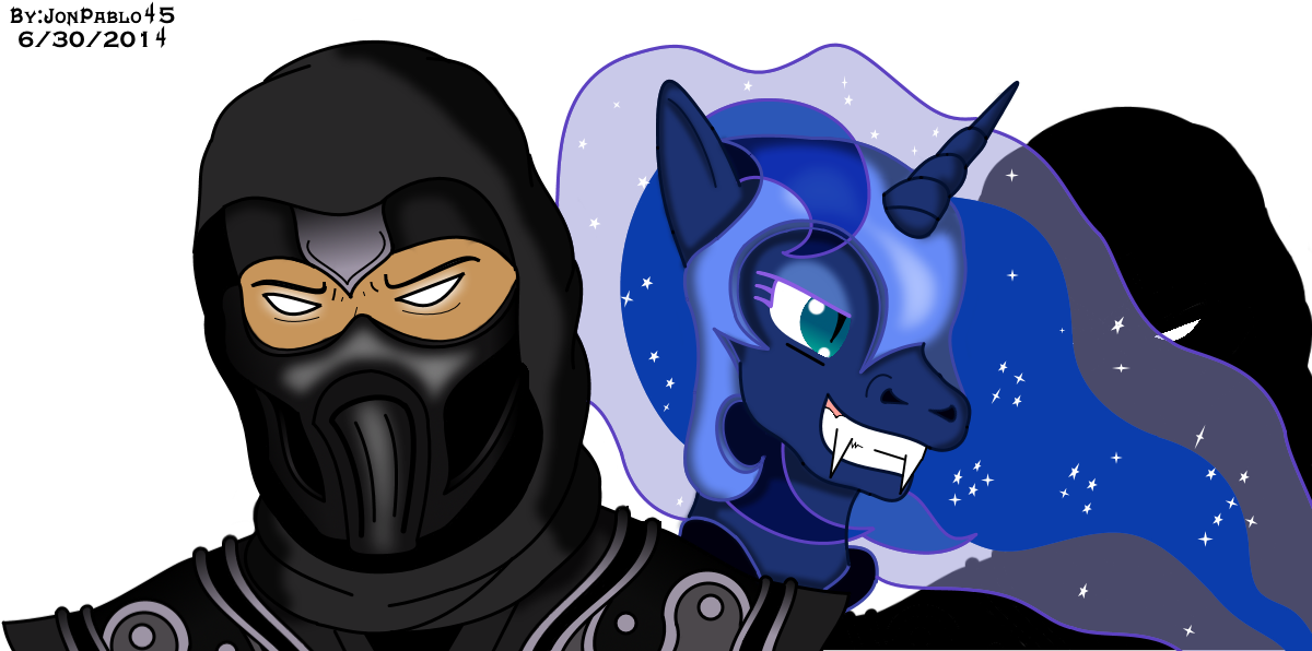 Jonpablo45, Mortal Kombat, Noob Saibot, Princess Luna, - Cartoon (1200x596), Png Download