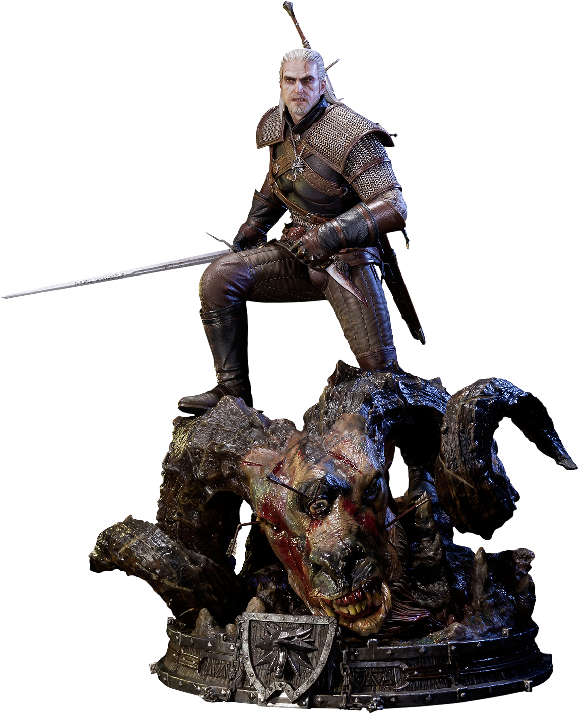 The Witcher - Witcher 3 Wild Hunt Statue (1148x1415), Png Download