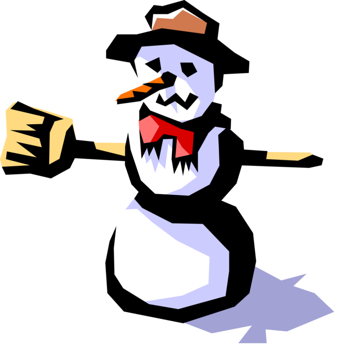 Vector Illustration Of Snowman Anthropomorphic Snow - Christmas Day (692x700), Png Download