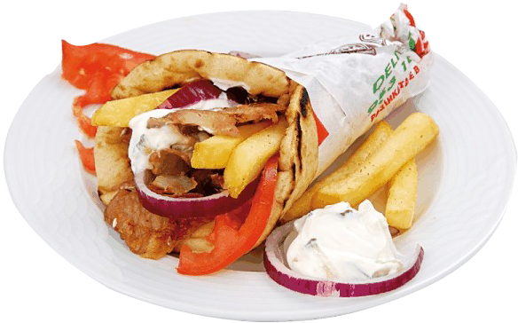 Gyros Pork - Gyro (590x419), Png Download