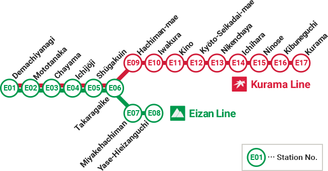 Eizan Line - Map (653x340), Png Download