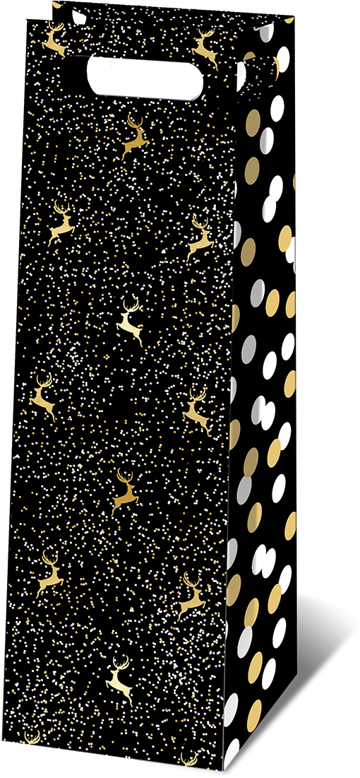 Black White Confetti Deer Wine Bag - Polka Dot (1200x1200), Png Download