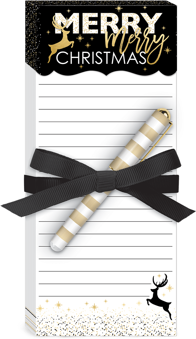 Black White Confetti Christmas Magnetic List Pad With - Winter Glitz Large Bag With Gift Tags (1200x1200), Png Download