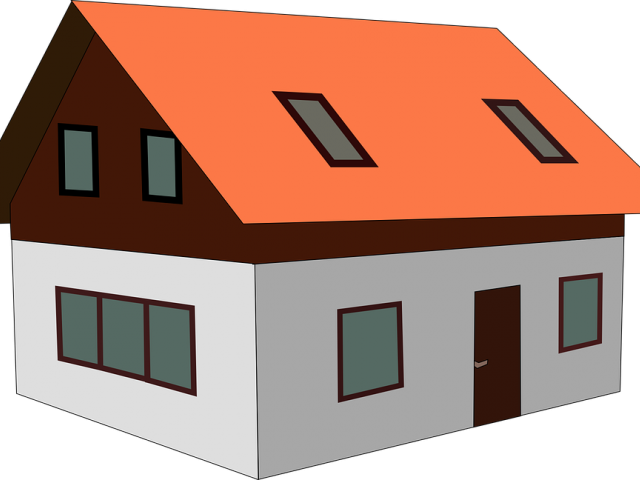 Roof Clipart Simple House Outline - Home Clipart (640x480), Png Download