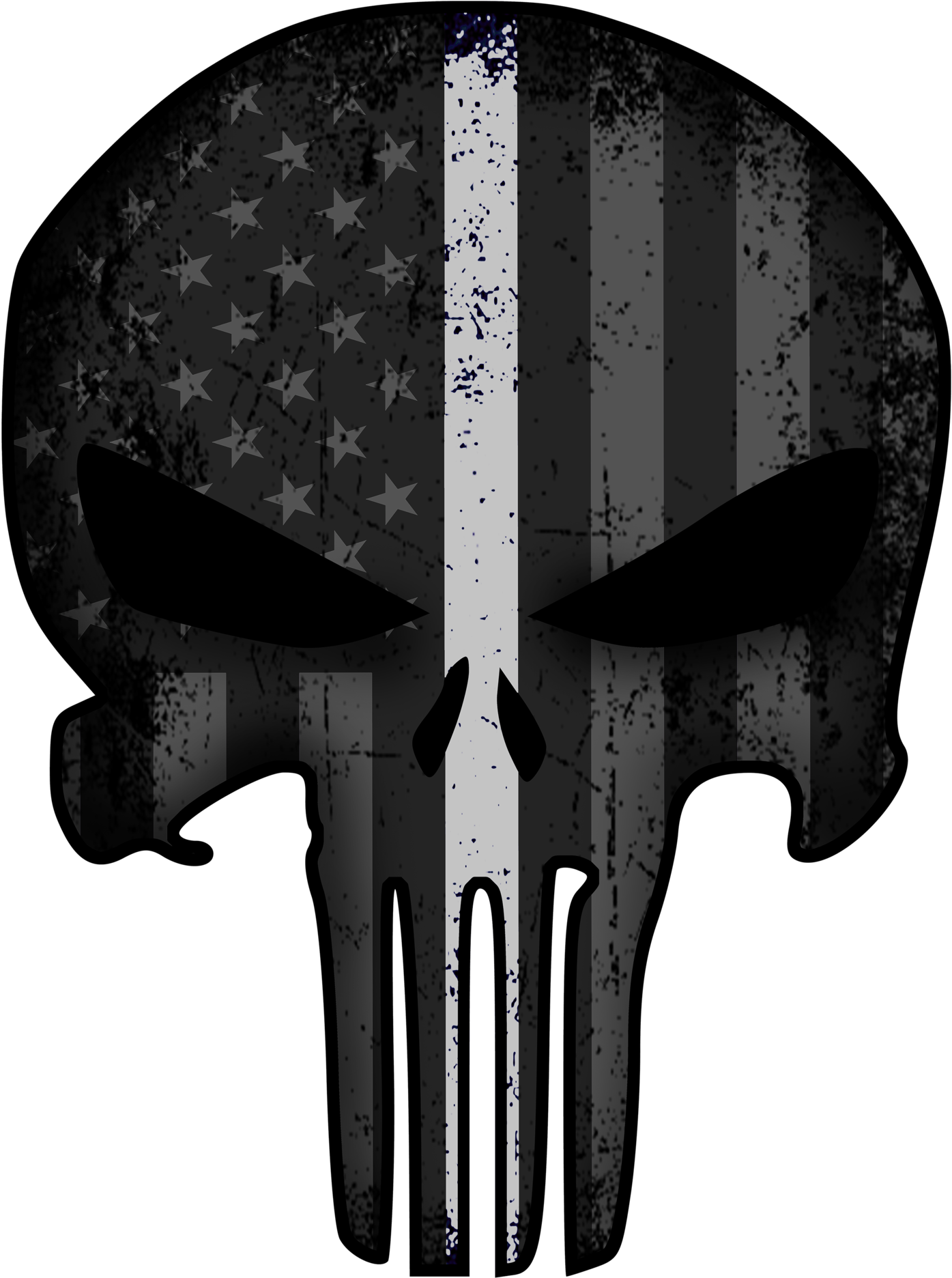 Punisher Thin White Line Decal - Thin White Line Punisher (1400x1885), Png Download