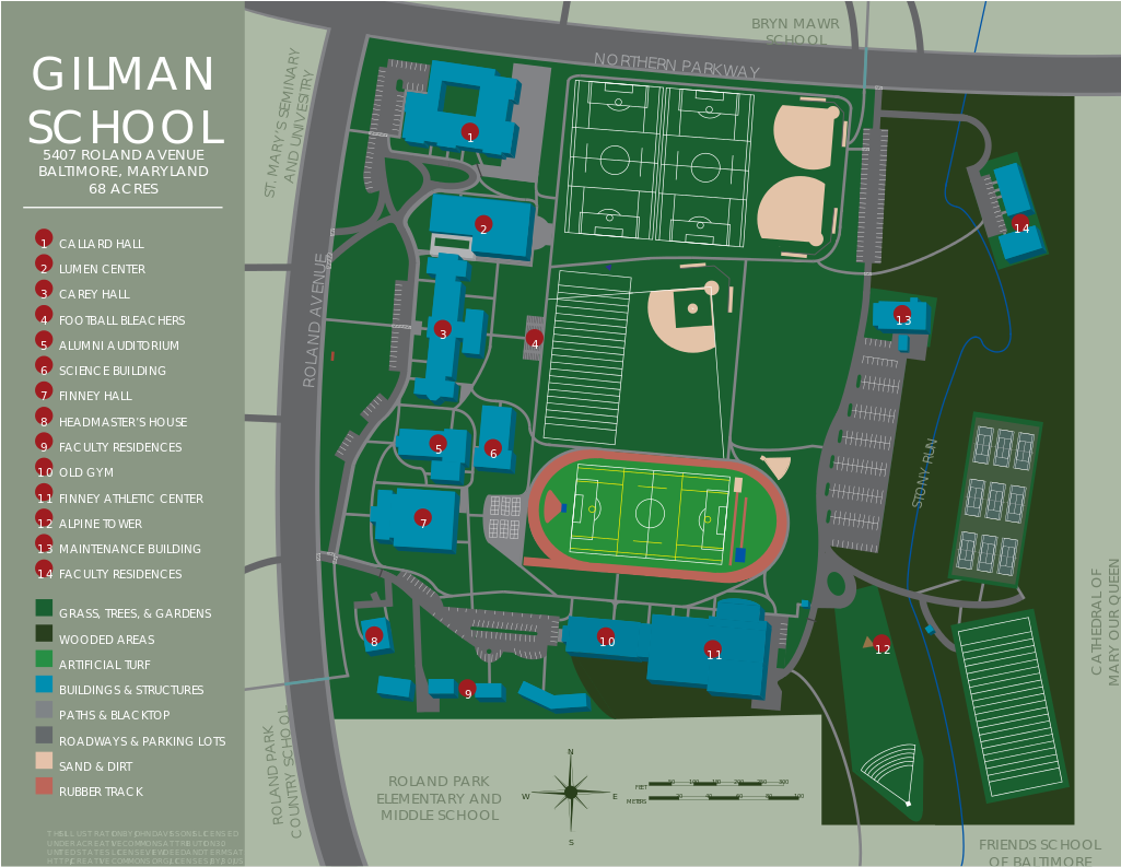 Gilman School Vector Map - Vector Graphics (1280x989), Png Download