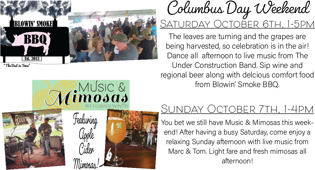 Columbus Day Celebration - Hosmer Winery (1100x601), Png Download