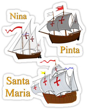 Columbus Day Savings - Nina Pinta Santa Maria (375x360), Png Download