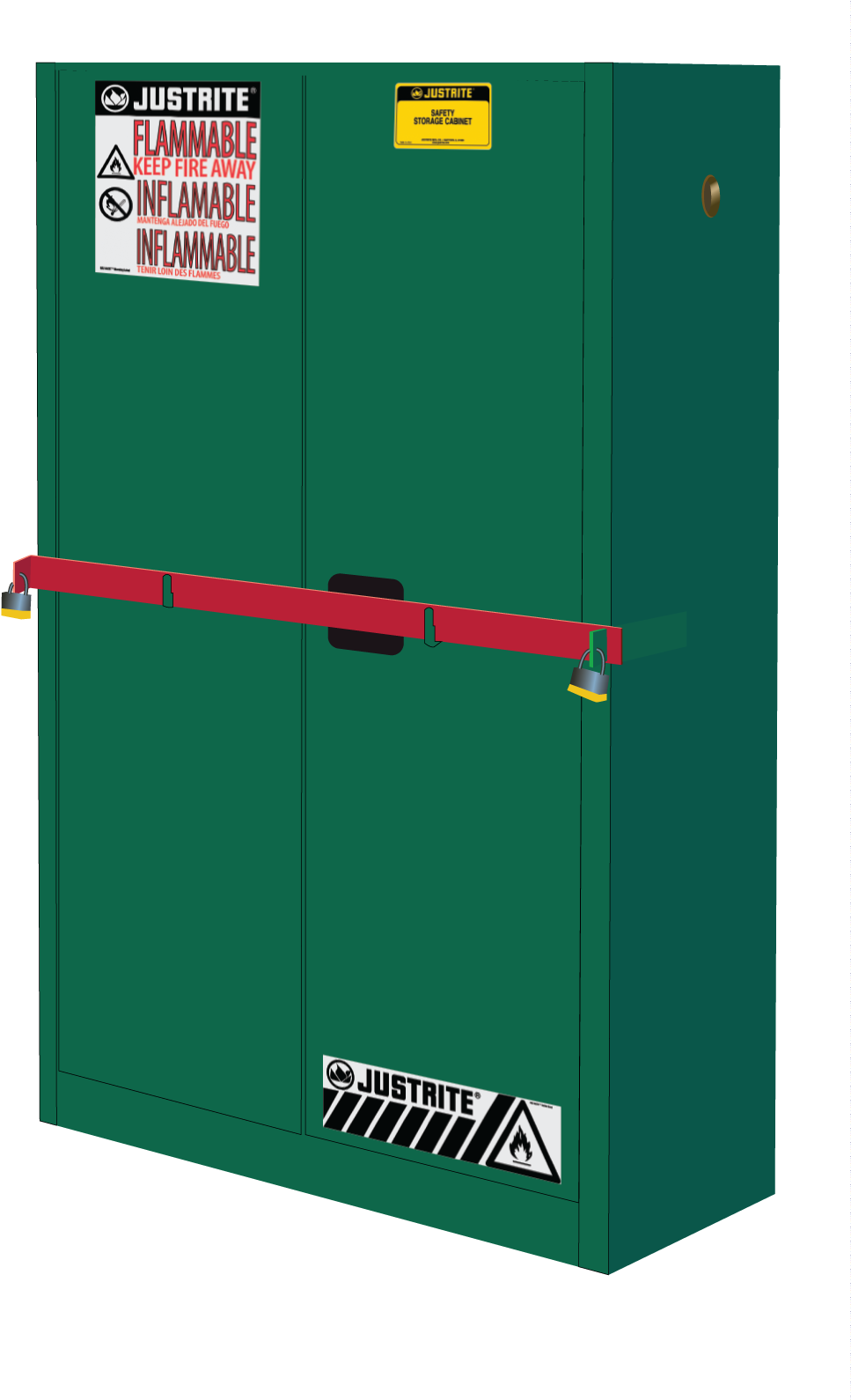 High Security Pesticides Safety Cabinet With Steel - Justrite 29002 Warning Label, 12 In. H, 10 In. W (1011x1590), Png Download