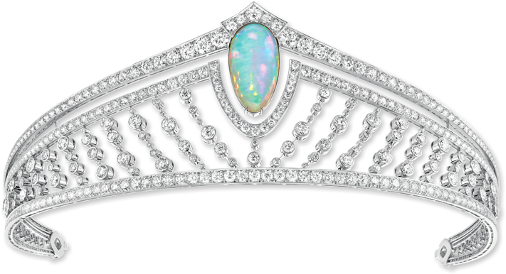 Tiara In Platinum And White Gold, Set With Diamonds - 12 Vendôme Tiara Chaumet (883x445), Png Download