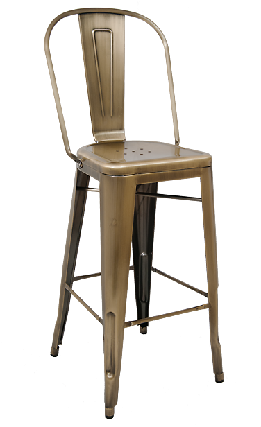 Tolix Bar Stool High Back Au (630x630), Png Download