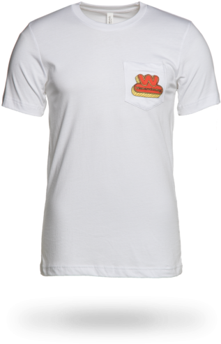 White Short Sleeve Pocket Tee - Pocket Tee Png (480x540), Png Download