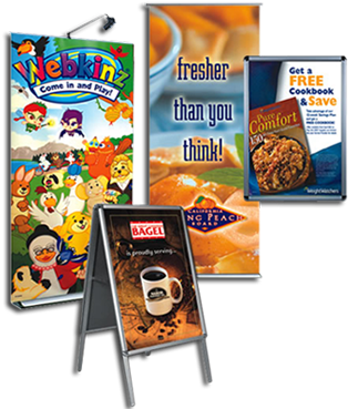 Three Custom Vinyl Banner Signs - Large Format Printing Banner (325x370), Png Download