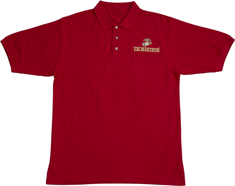 Golf Shirts - Pocket - Marines Red - Shirt (800x800), Png Download
