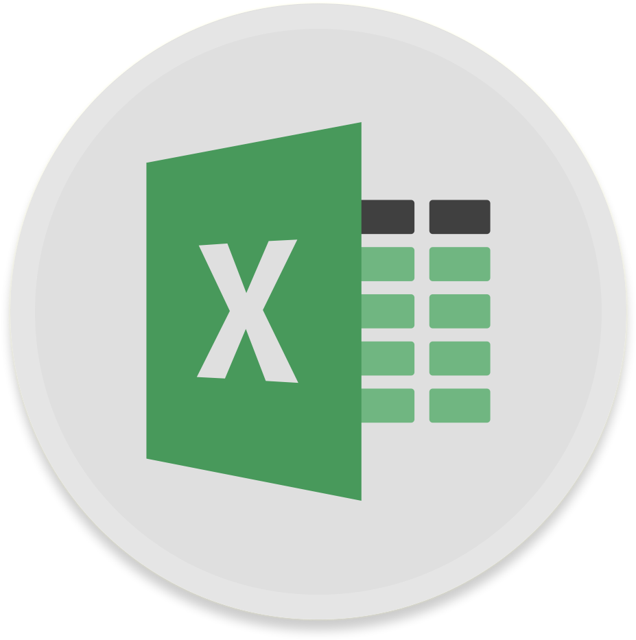 Excel Icon - Excel Flat Icon Png (1024x1024), Png Download