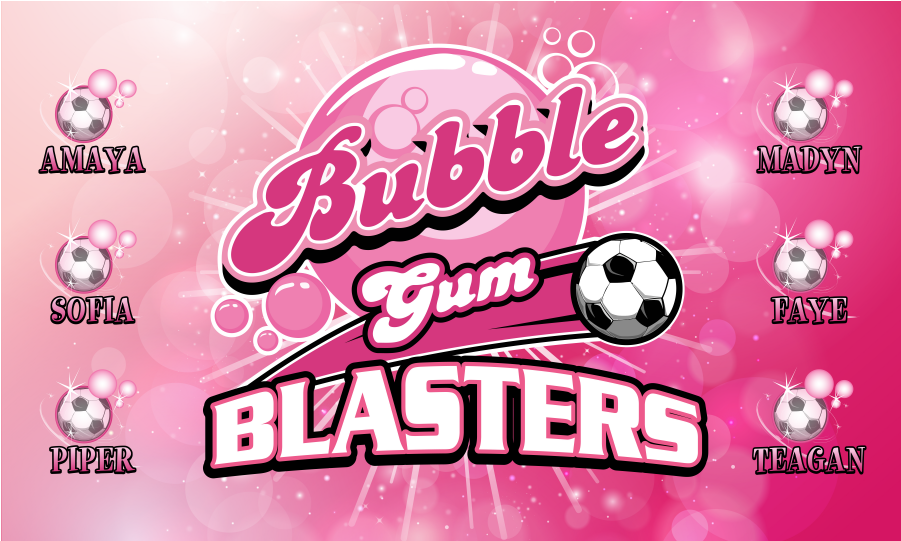 3'x5′ Vinyl Banner - Bubblegum Blasters (900x900), Png Download