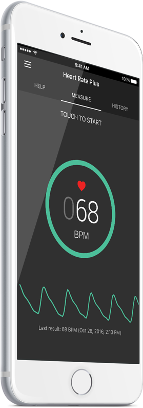 Heart Rate Plus App - Iphone (278x824), Png Download