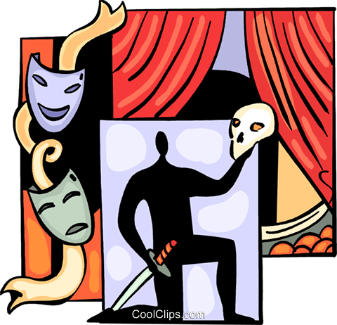 Actor Performing Hamlet Royalty Free Vector Clip Art - Clipart Attore (480x462), Png Download