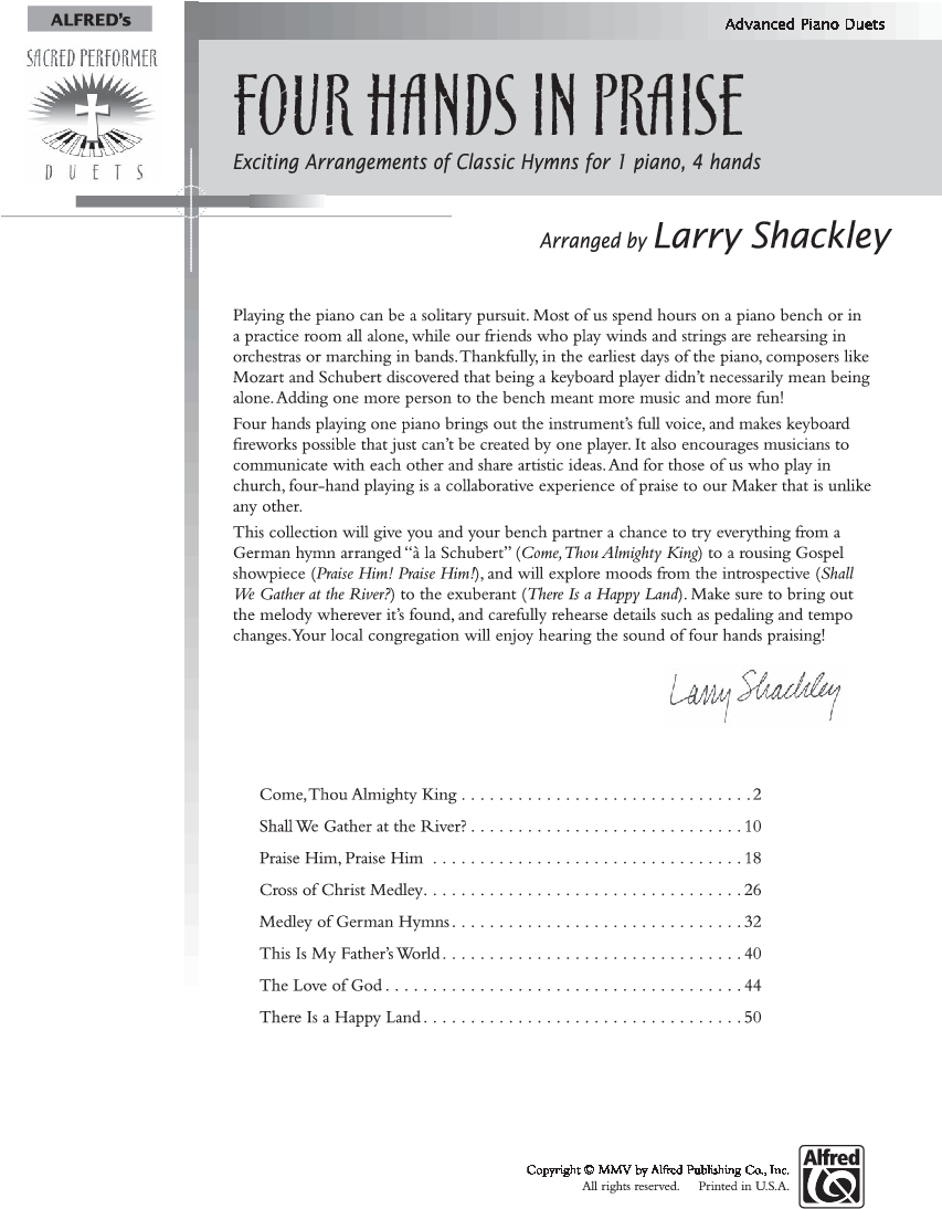 Four Hands In Praise Thumbnail Four Hands In Praise - Four Hands In Praise: Exciting Duet Arrangements (864x1152), Png Download
