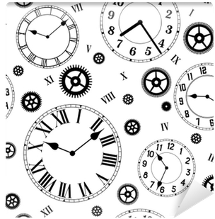 Clocks And Gears Vector Seamless Pattern - Clock (400x400), Png Download