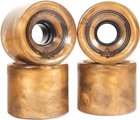 Dusters Swirl Gold 65mm 83a Cruiser Wheels - Gold Skateboard Wheels (450x450), Png Download