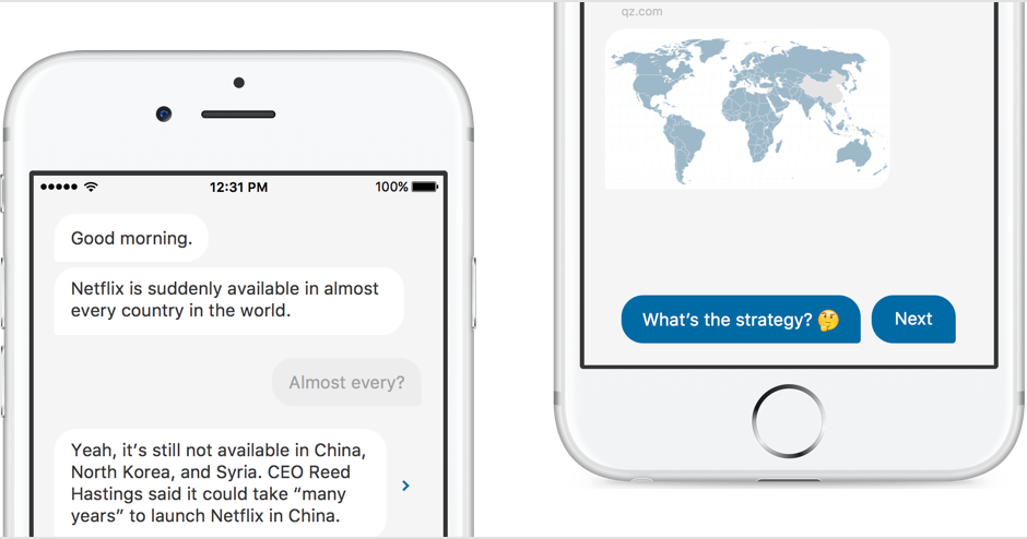 Quartz For Iphone Has All Of That - Quartz Chat App (940x494), Png Download