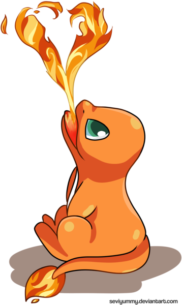 Flame Heart By Seviyummy - Cute Charmander (400x654), Png Download
