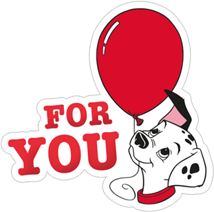 Viber Sticker «101 Dalmatians» - 101 Dalmatians Stickers Red (490x317), Png Download