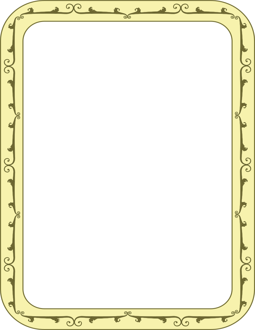 Scroll Frame Png - Rectangle (850x1100), Png Download