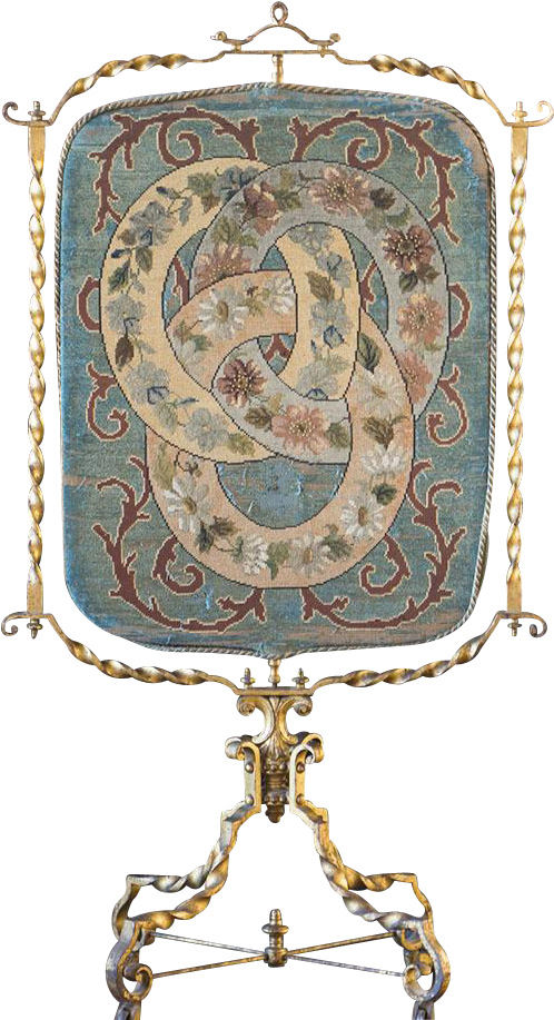 A Cast Metal Fire Screen Has An Elaborate Four-legged - Antique (916x916), Png Download