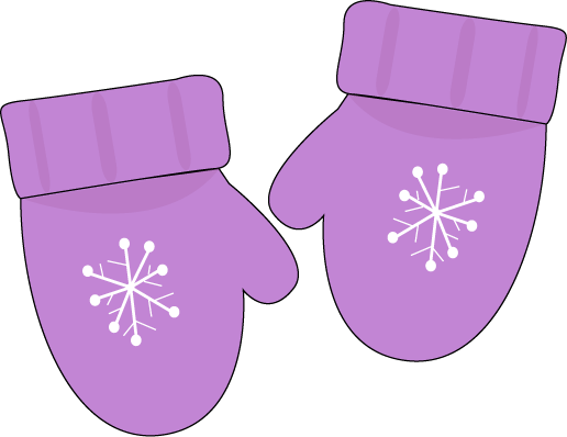 Purple Mittens Clipart (516x398), Png Download