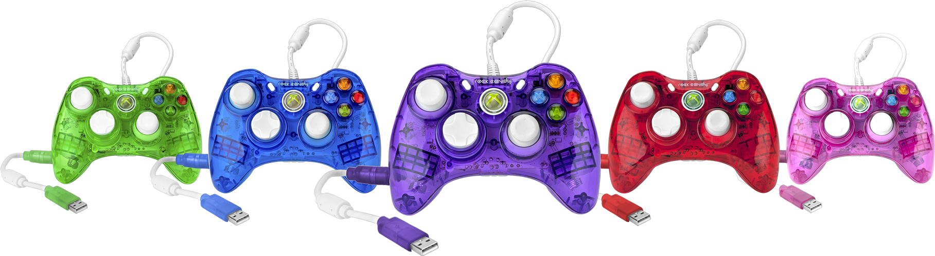 Performance Designed Products Announces All New Line - Pdp Rock Candy Usb Controller For Xbox 360 - Red (1910x591), Png Download