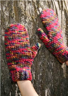 Crocheted Mittens In 4-8s Wool - Wool (400x400), Png Download