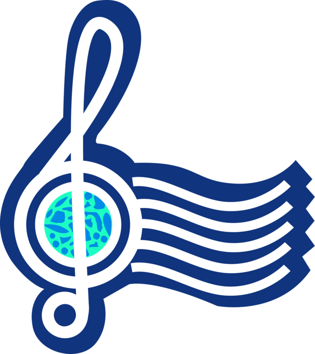 Vector Illustration Of Musical Treble Clef Indicates - Music (623x700), Png Download