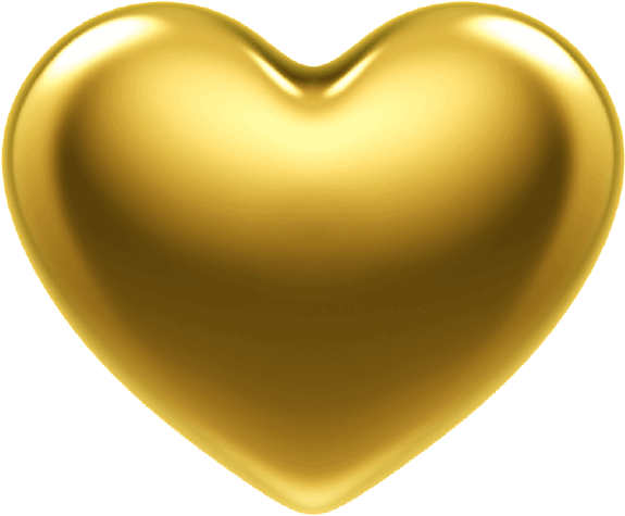 3d Small Heart Pin, Gold - Gold Heart Icon Png (600x600), Png Download
