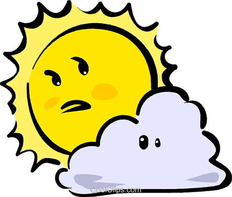 Sol Y Nubes Libres De Derechos Ilustraciones De Vectores - Partly Cloudy Clip Art (480x406), Png Download