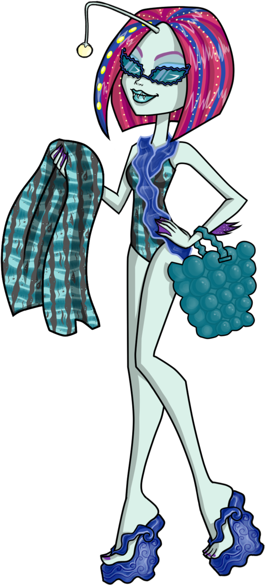 Coffin Clipart Monster High - Monster High Fish Girls (647x1234), Png Download