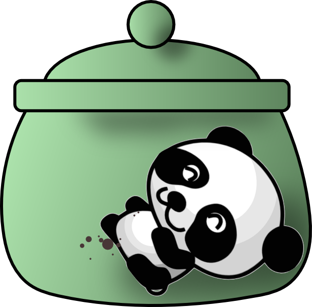 A Cookie Jar With A Happy Panda - 3d Panda Generic Round Expanding Phone Holder (616x605), Png Download