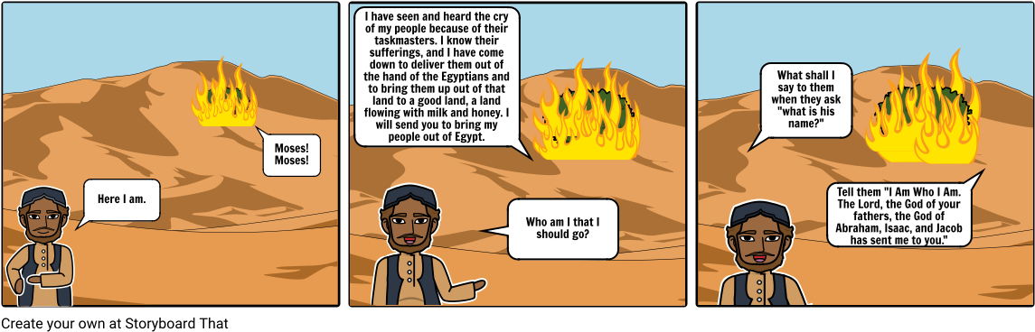 Lord Calls Moses - Lord Calls Moses Comic (1164x385), Png Download