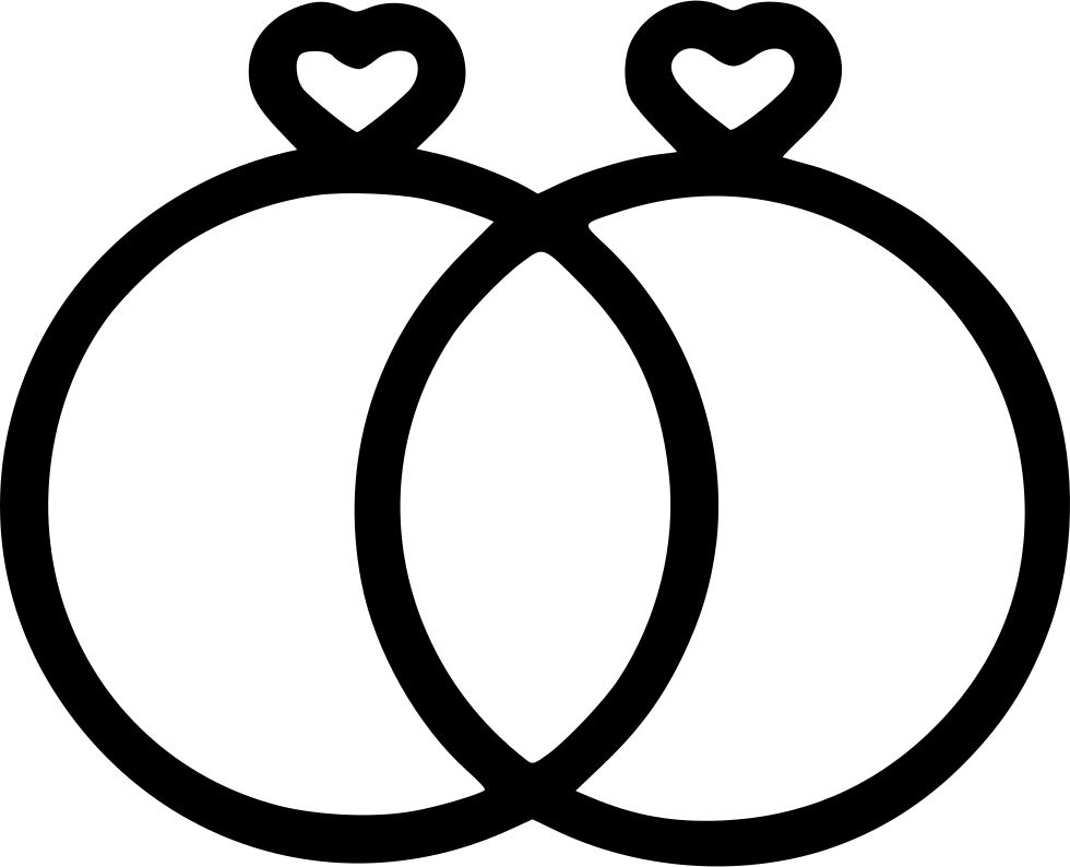 Romantic Valentine Day Heart Wedding Ring Comments - Interlocking Wedding Rings Clip Art (980x794), Png Download