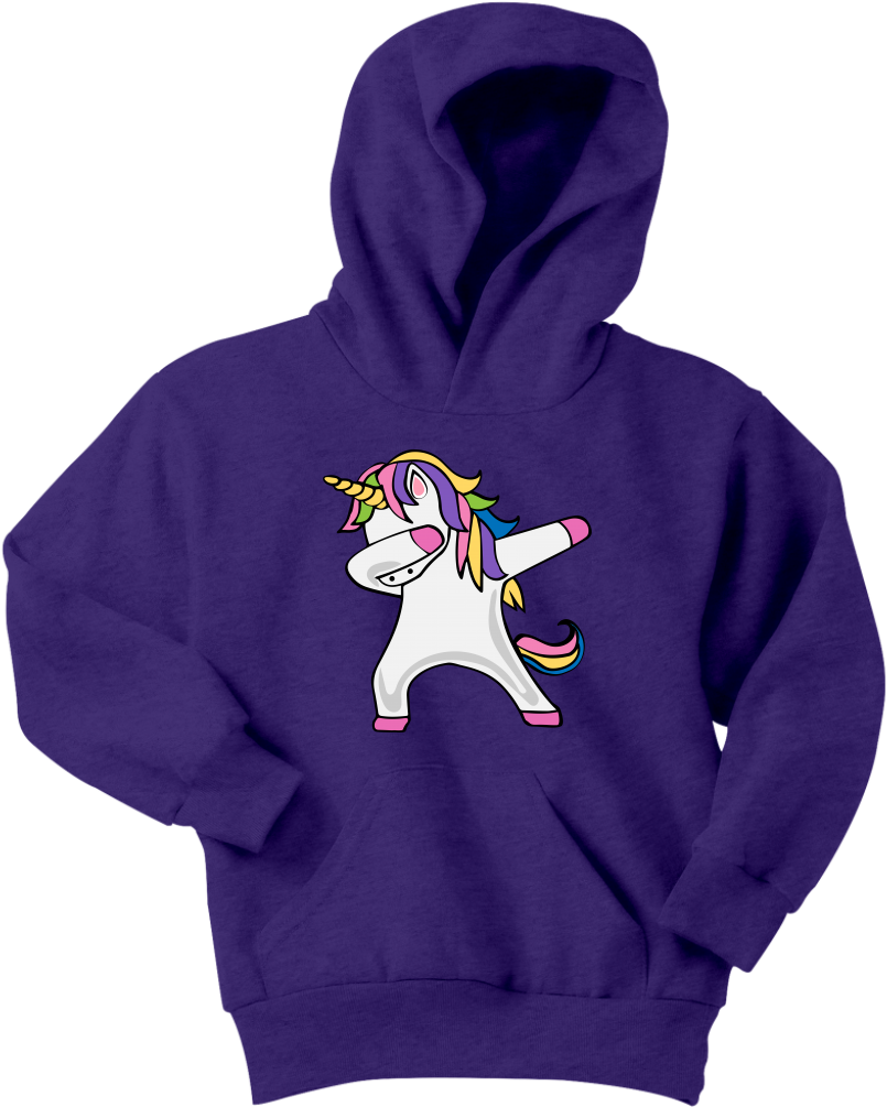 Dabbing Unicorn Kids Hoodie Sweatshirt - Shirt (1024x1024), Png Download