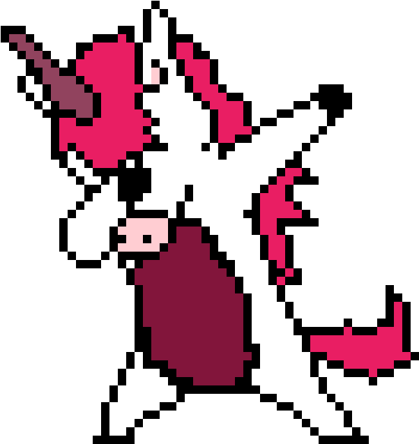 Dabbing Unicorn - Dessin De Licorne En Pixel (1200x1200), Png Download