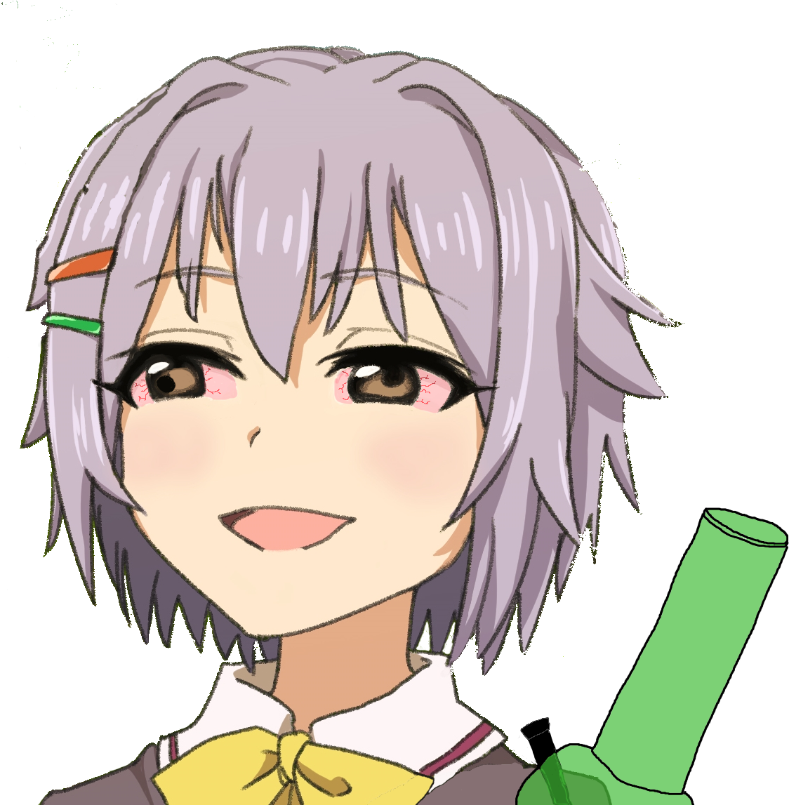Hahaha Dude Check This Out - Anime Girl Smoking Weed (1250x1156), Png Download