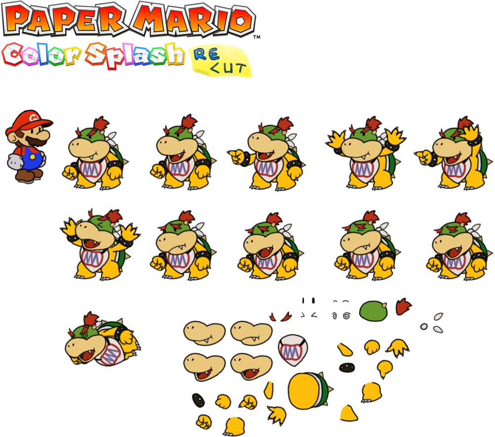 Prelude To The Recolored Paper Tale - Bowser (1057x914), Png Download