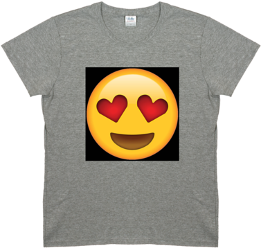 Emoji Heart Eyes Tee Shirt Mens & Womens - And Womens (480x429), Png Download