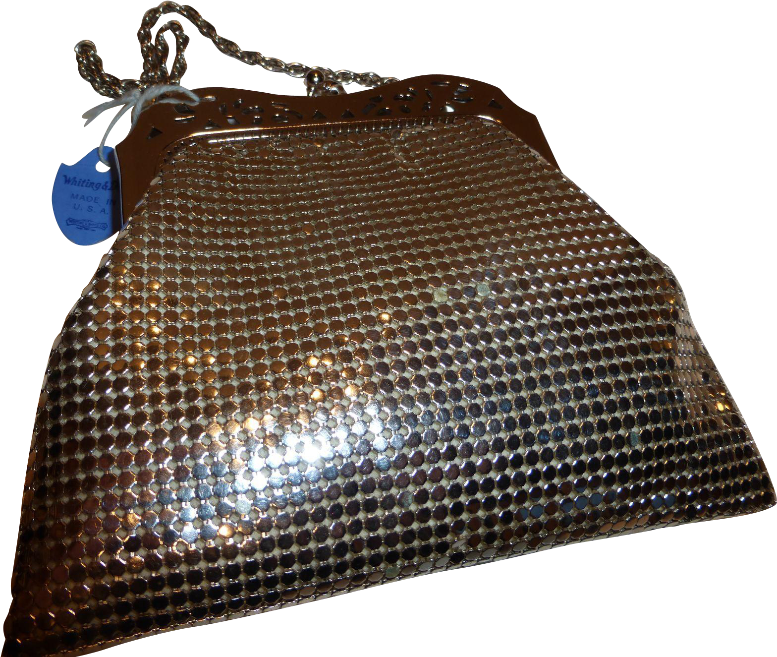 Whiting & Davis Silver Tone Metal Mesh Purse Original - Kelly Bag (1567x1567), Png Download