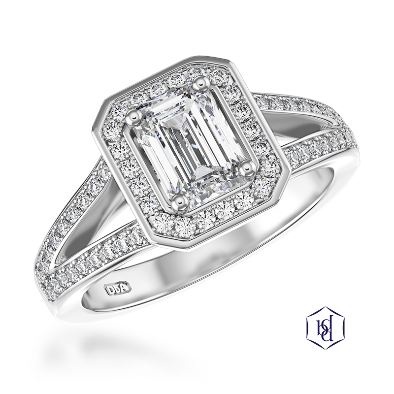 Saturn Emerald Engagement Ring, - Emerald (800x800), Png Download