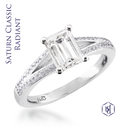 Emerald Cut Platinum Solitaire Diamond Band - Pre-engagement Ring (500x500), Png Download